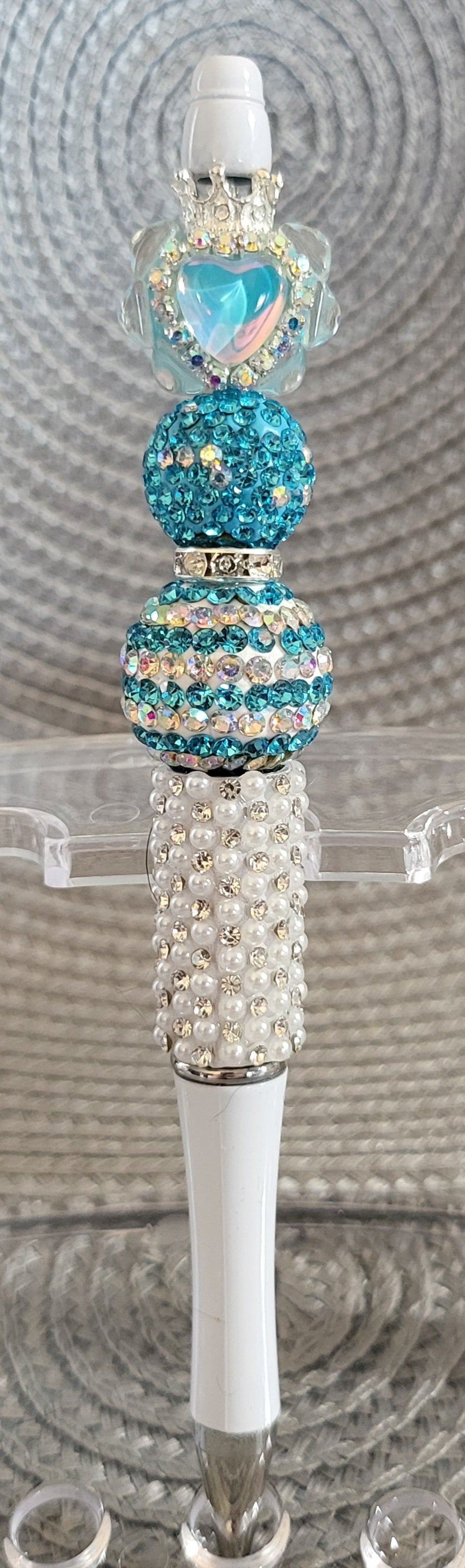 Sparkly Crowned Heart Pen