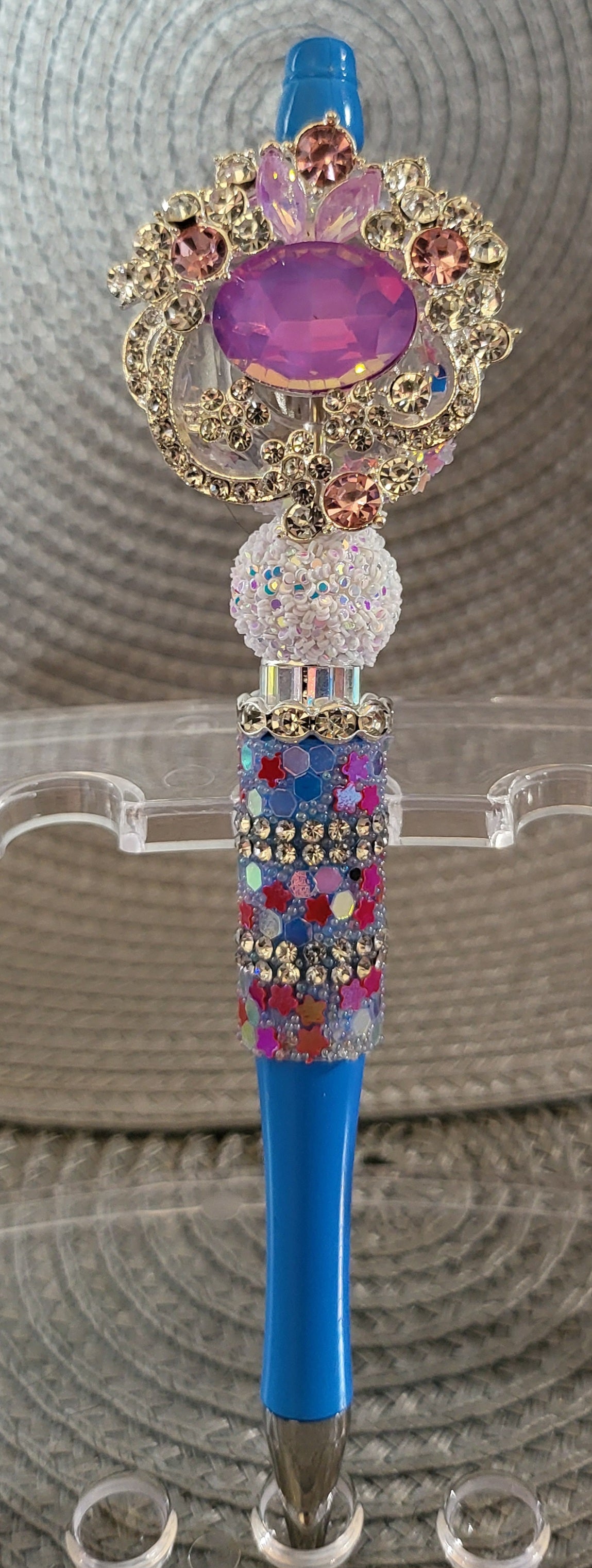 Stylo lapin en cristal violet