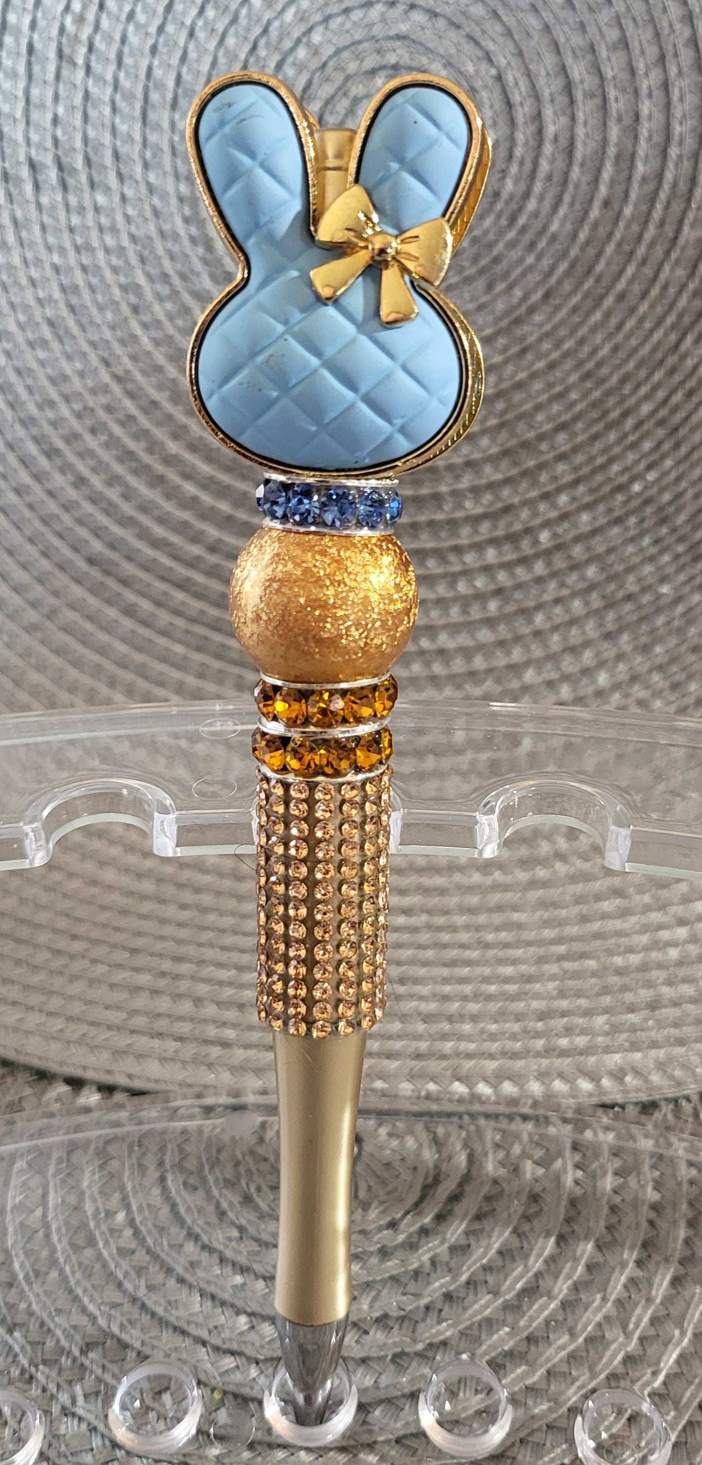 Baby Blue and Gold Bunny Pen