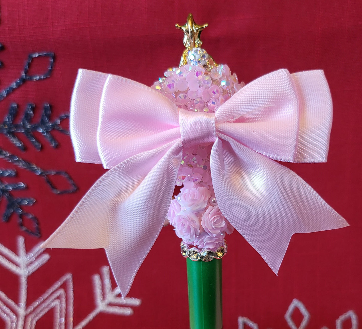 Christmas Tree with Pink Bow Pen