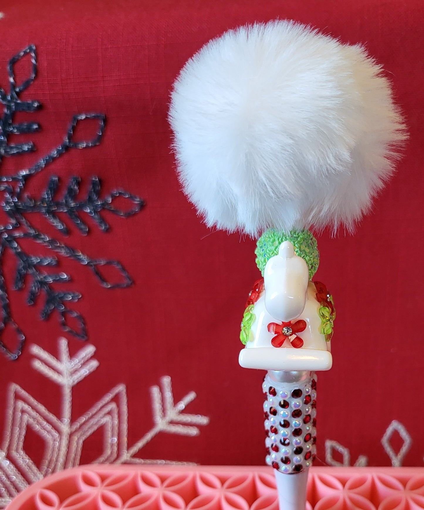 Adorable Christmas Rocking Horse Pompom Pen