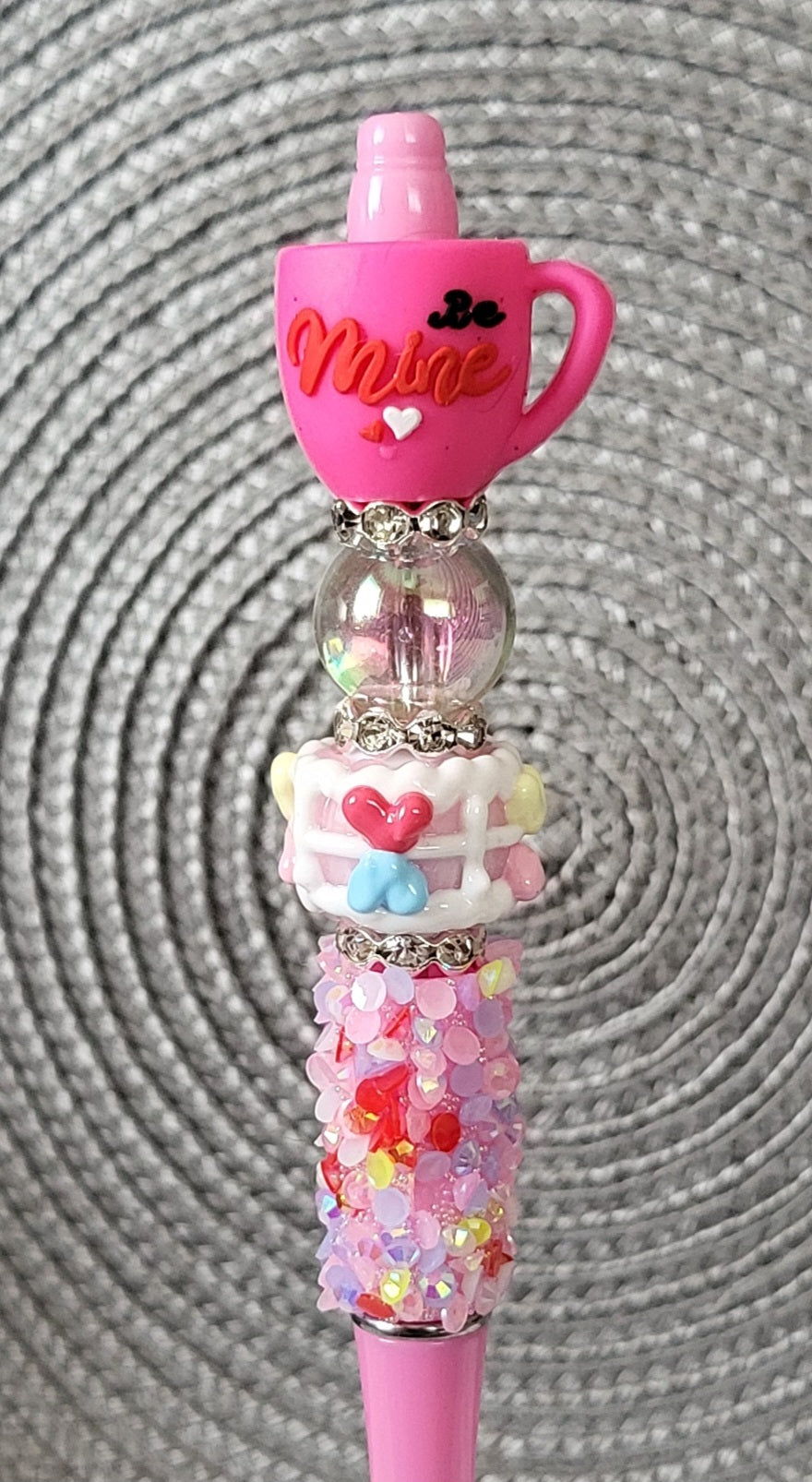 Be Mine Hot Pink Coffee Cup Pen