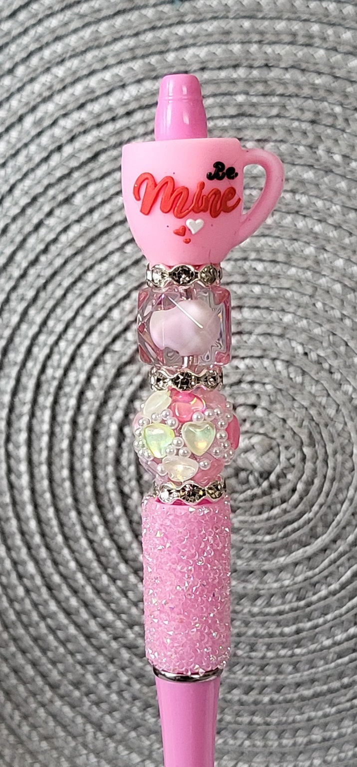 Be Mine Light Pink Coffee Cup Pen
