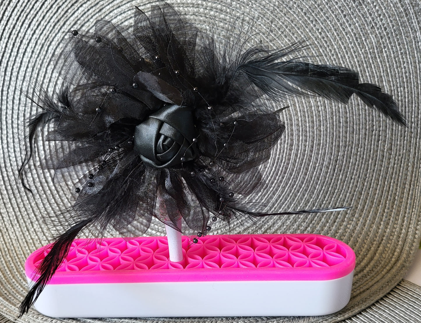 Large Feathered Flower Mirror Pen