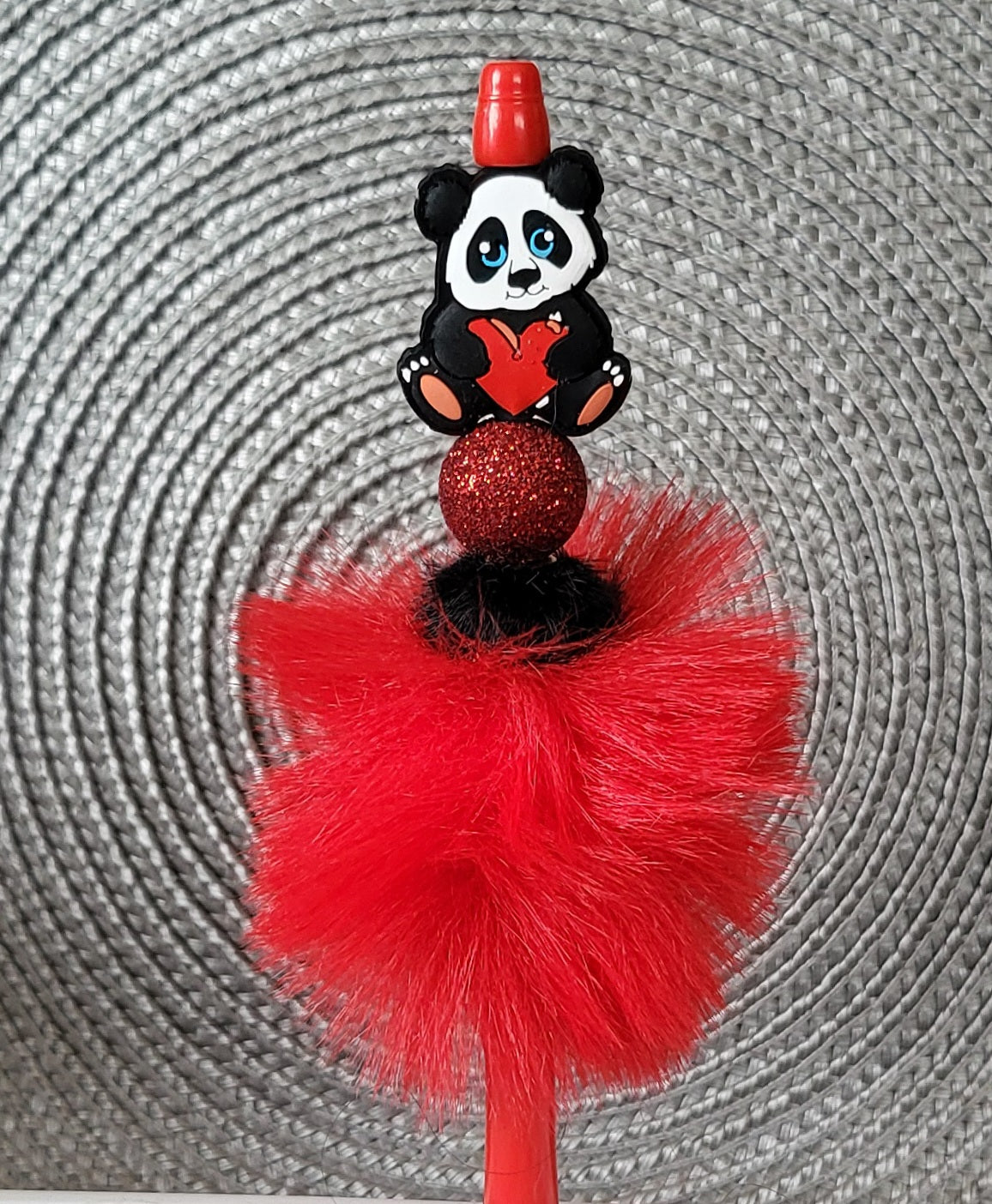 Fluffy Panda Valentine's Pen