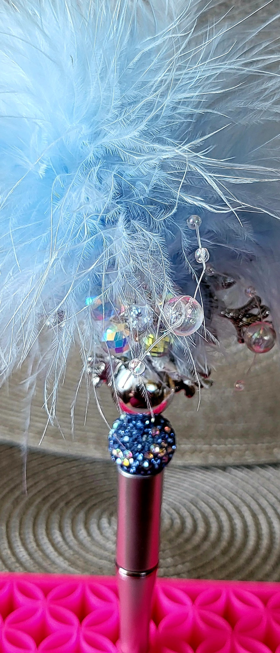 Crystal Snowflake With Tiffany Blue Plume of Feathers