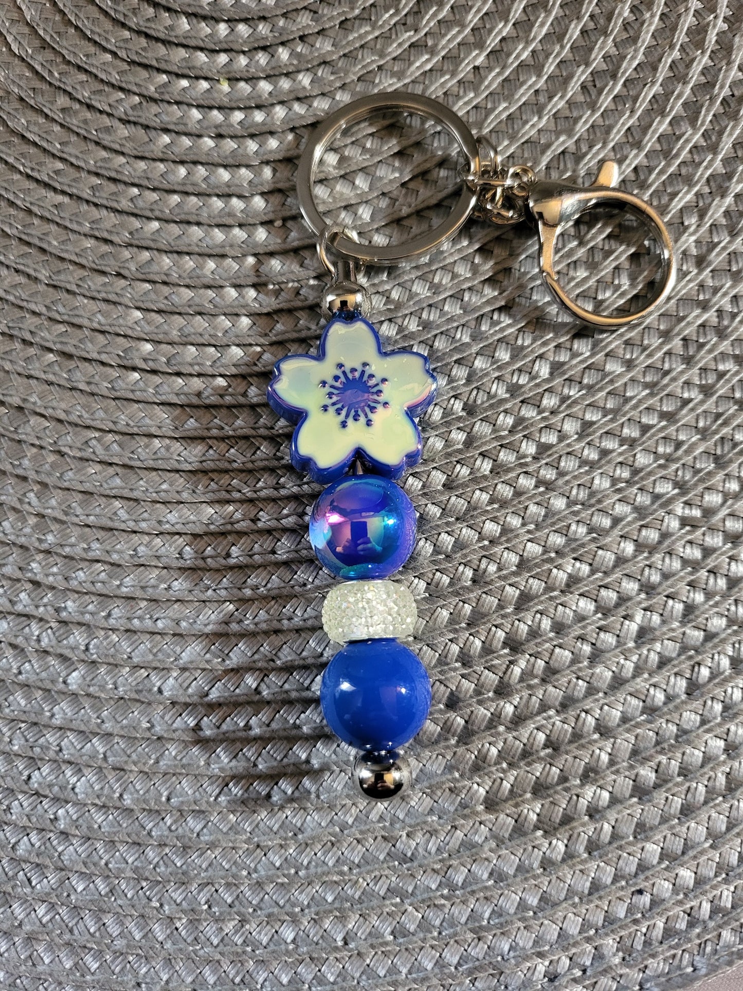 Blue Lotus Flower Key Chain