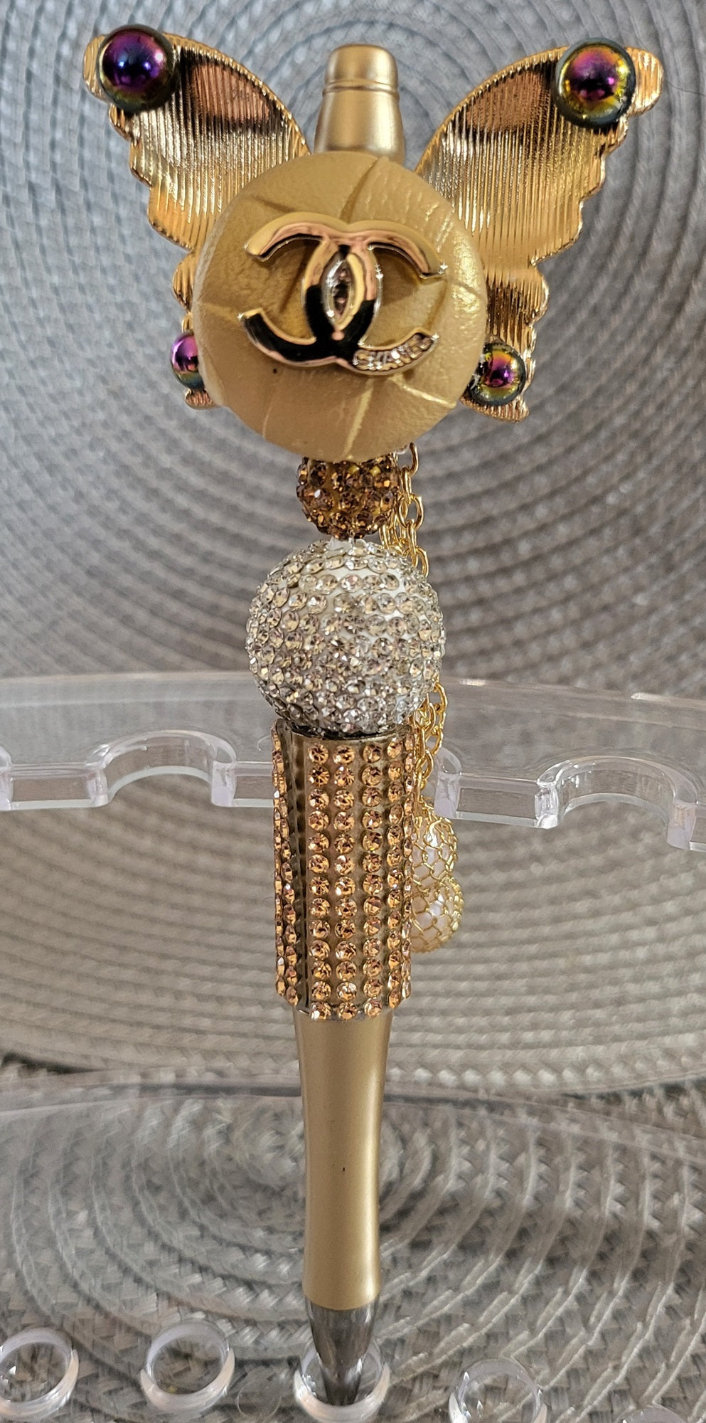 Champagne Chanel Butterfly Pen