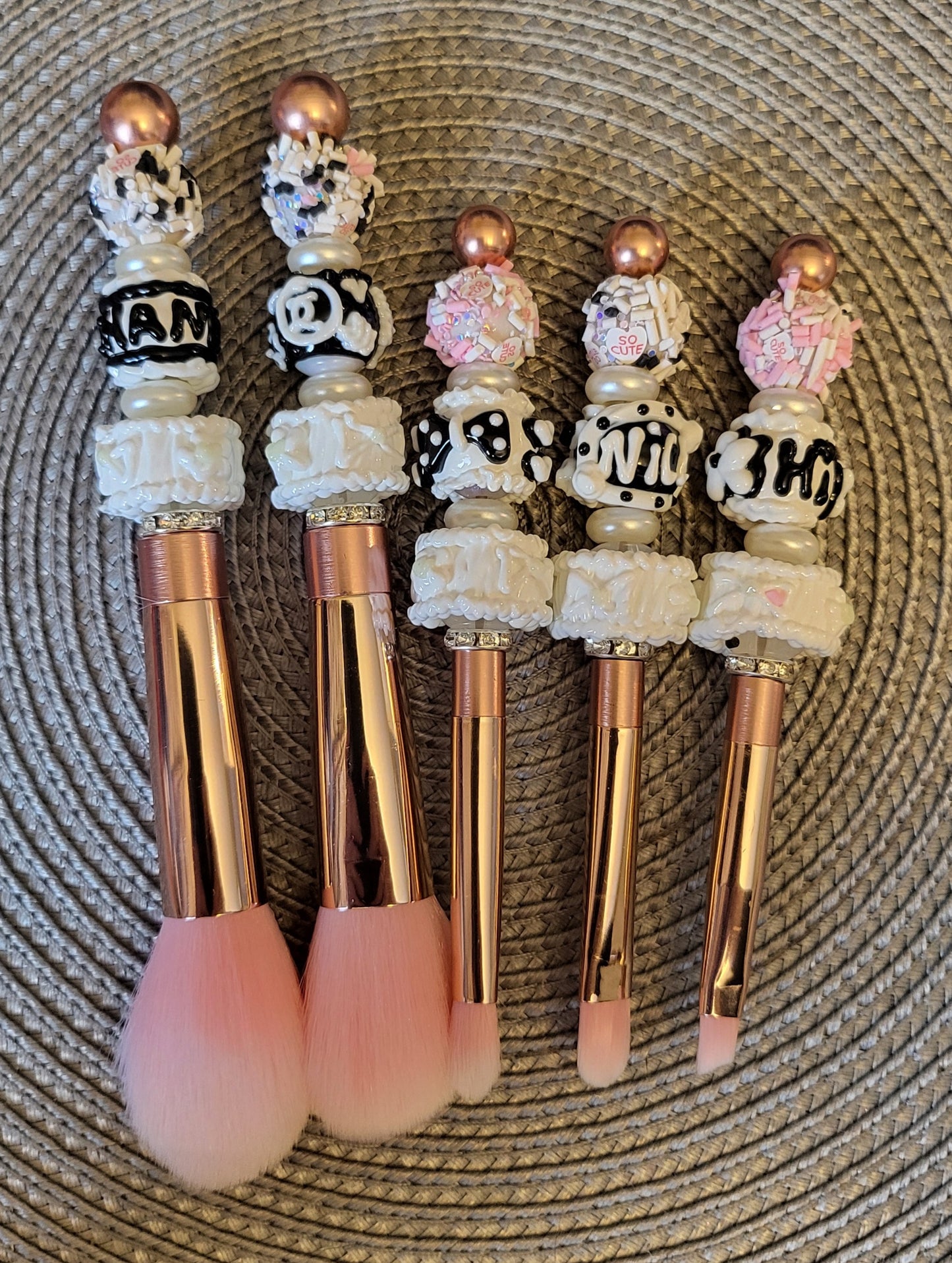 Metallic Pink Sprinkle Makeup Brush Set