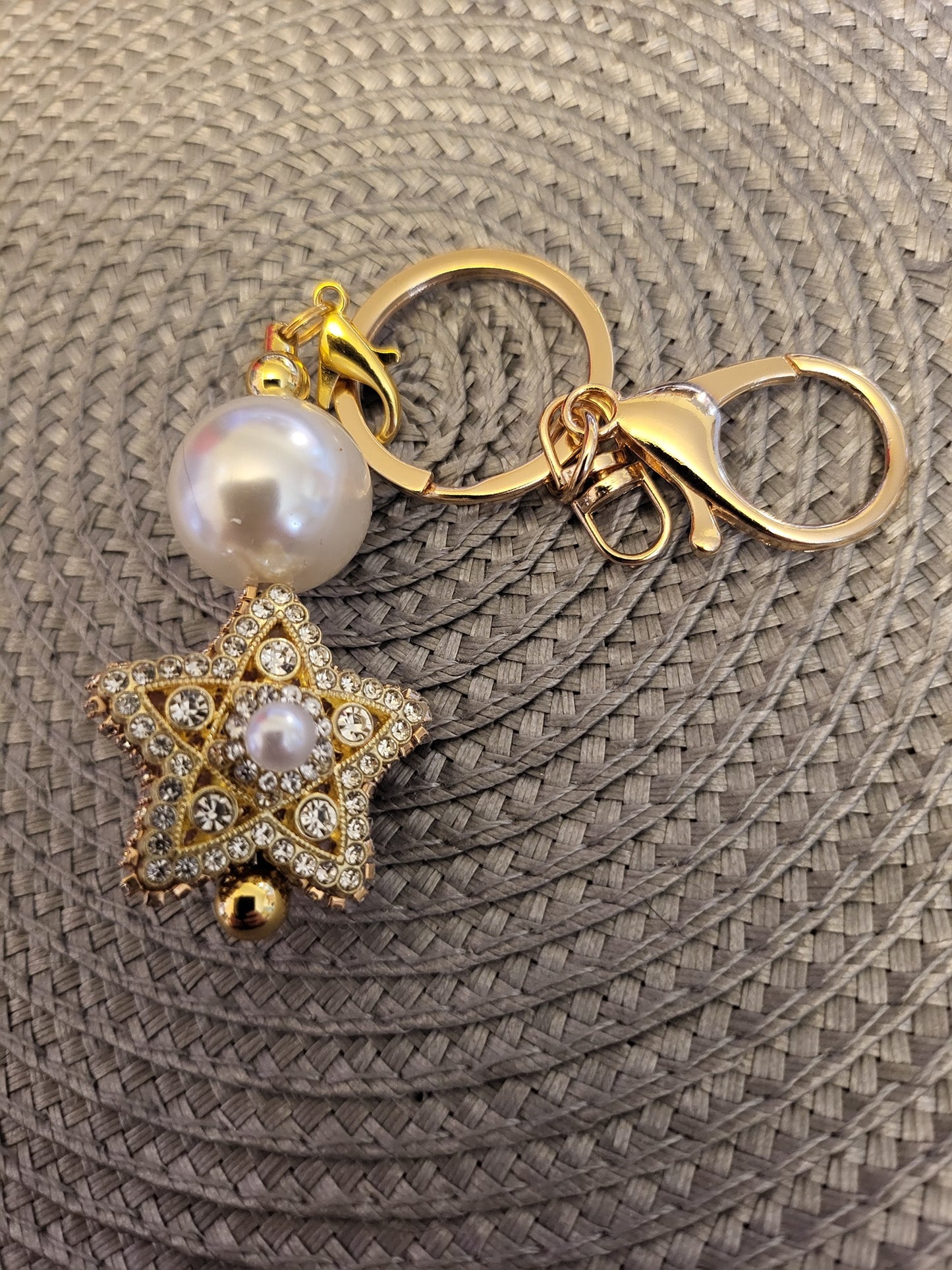 Gold Rhinestone Key Chains