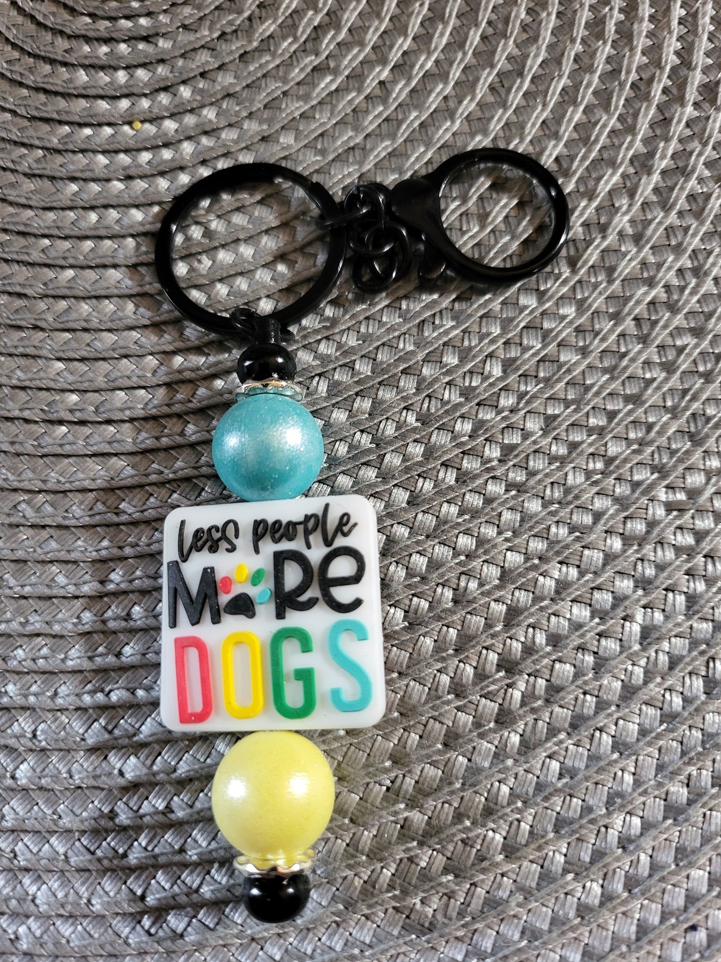 "Less People, More Dogs" Keychain