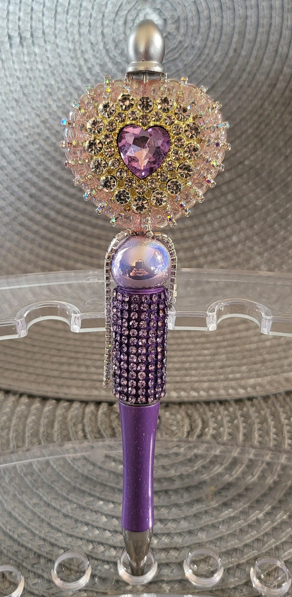 Purple Perfume Heart Rhinestone Pen