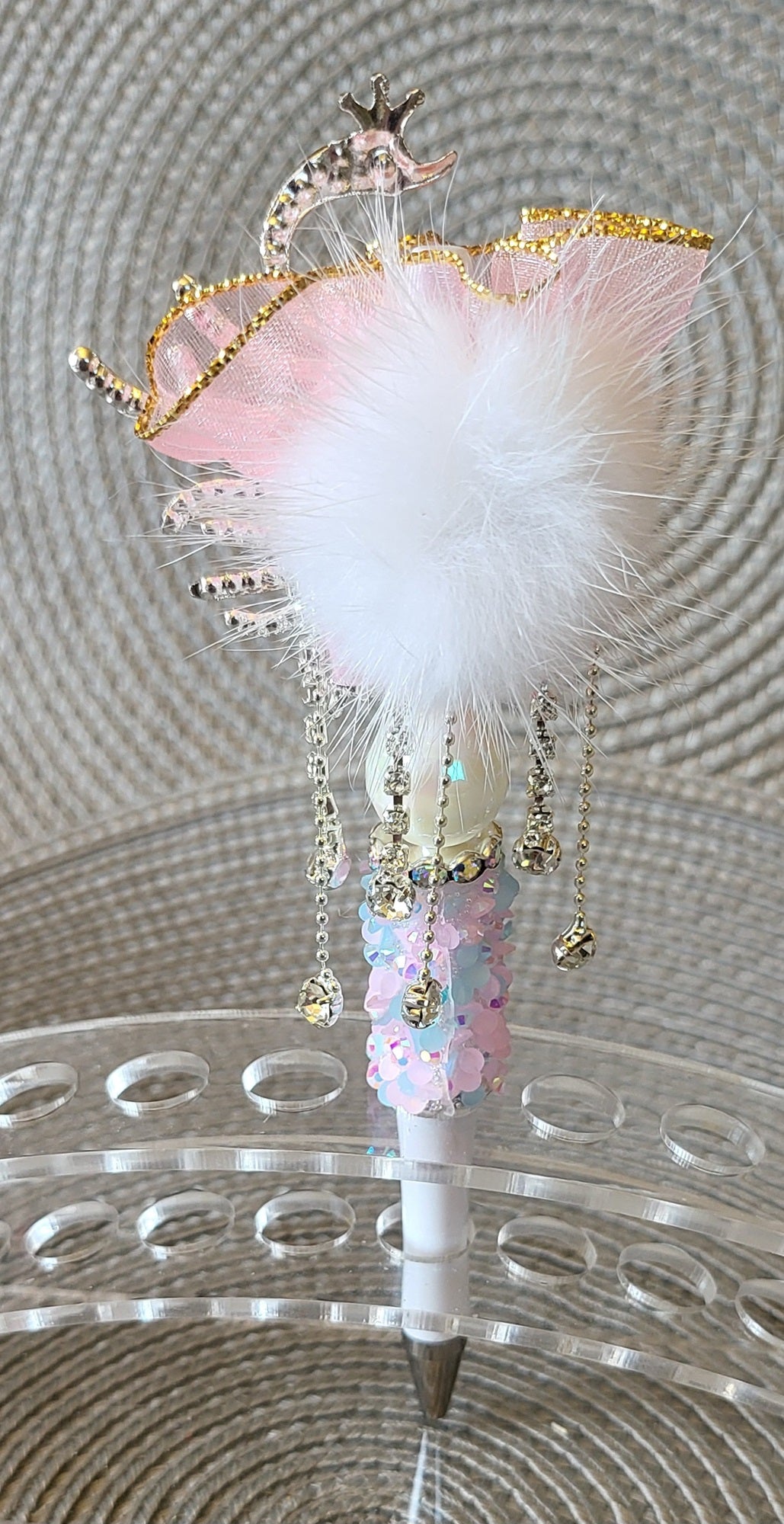 Pink Gem Swan Pen