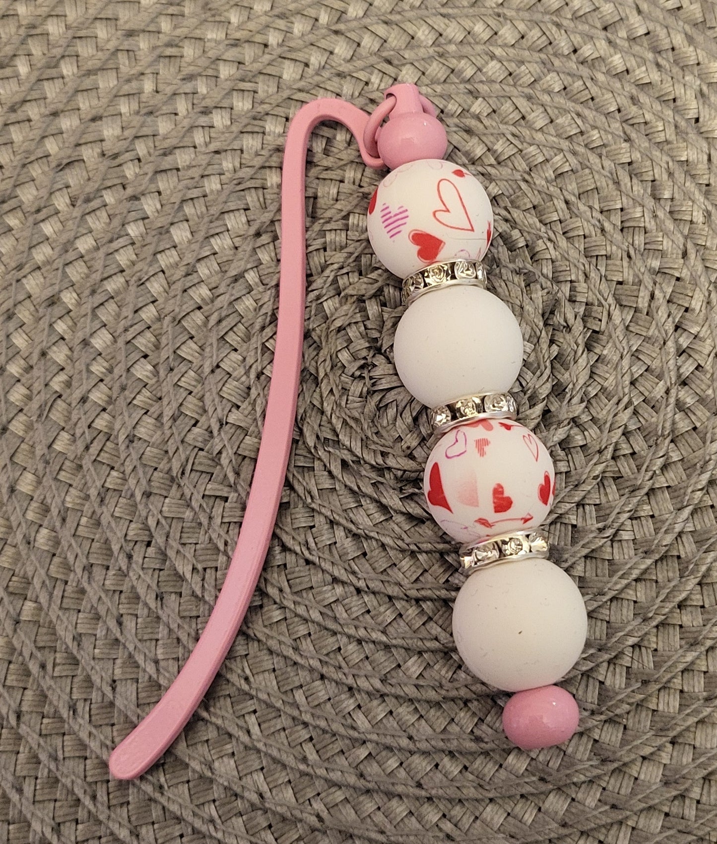 Pink Hearts Bookmark
