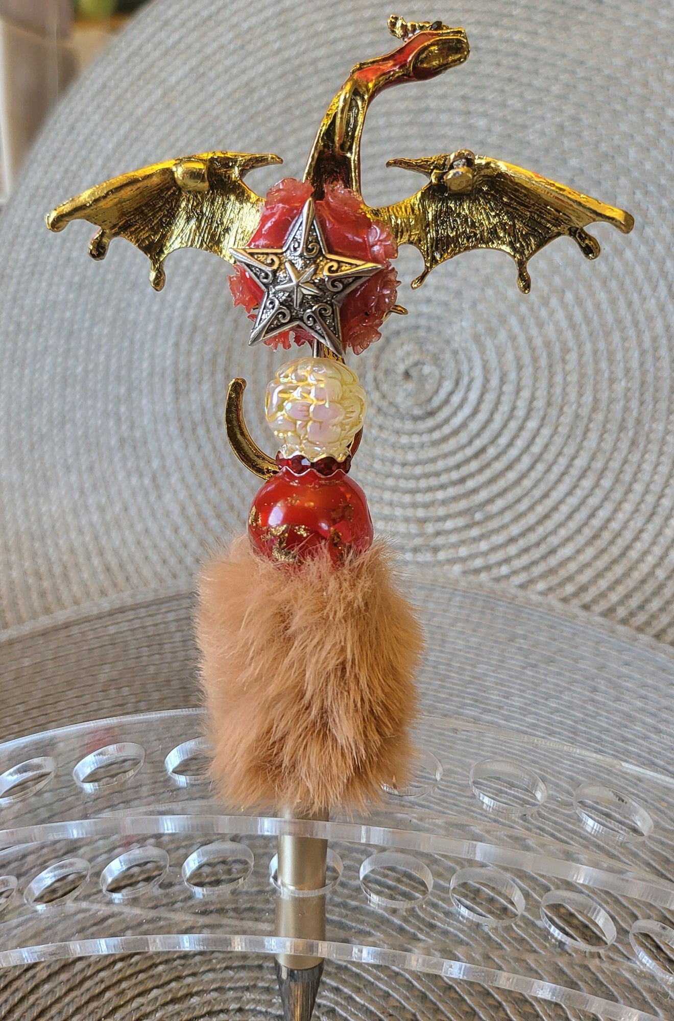 Red Dragon on PomPom Pen