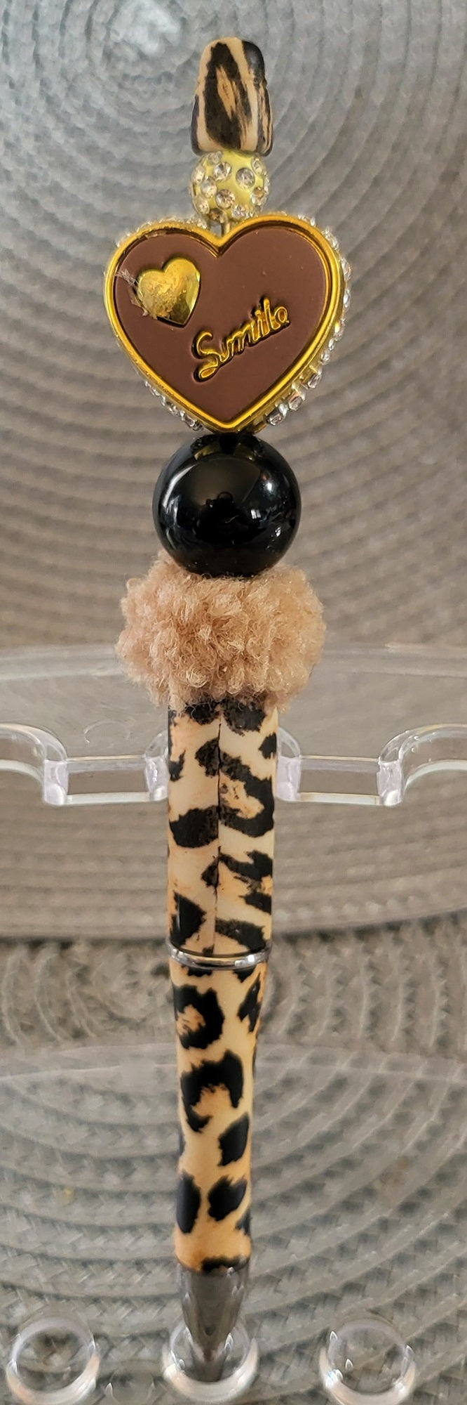 Smile Heart Leopard Pen