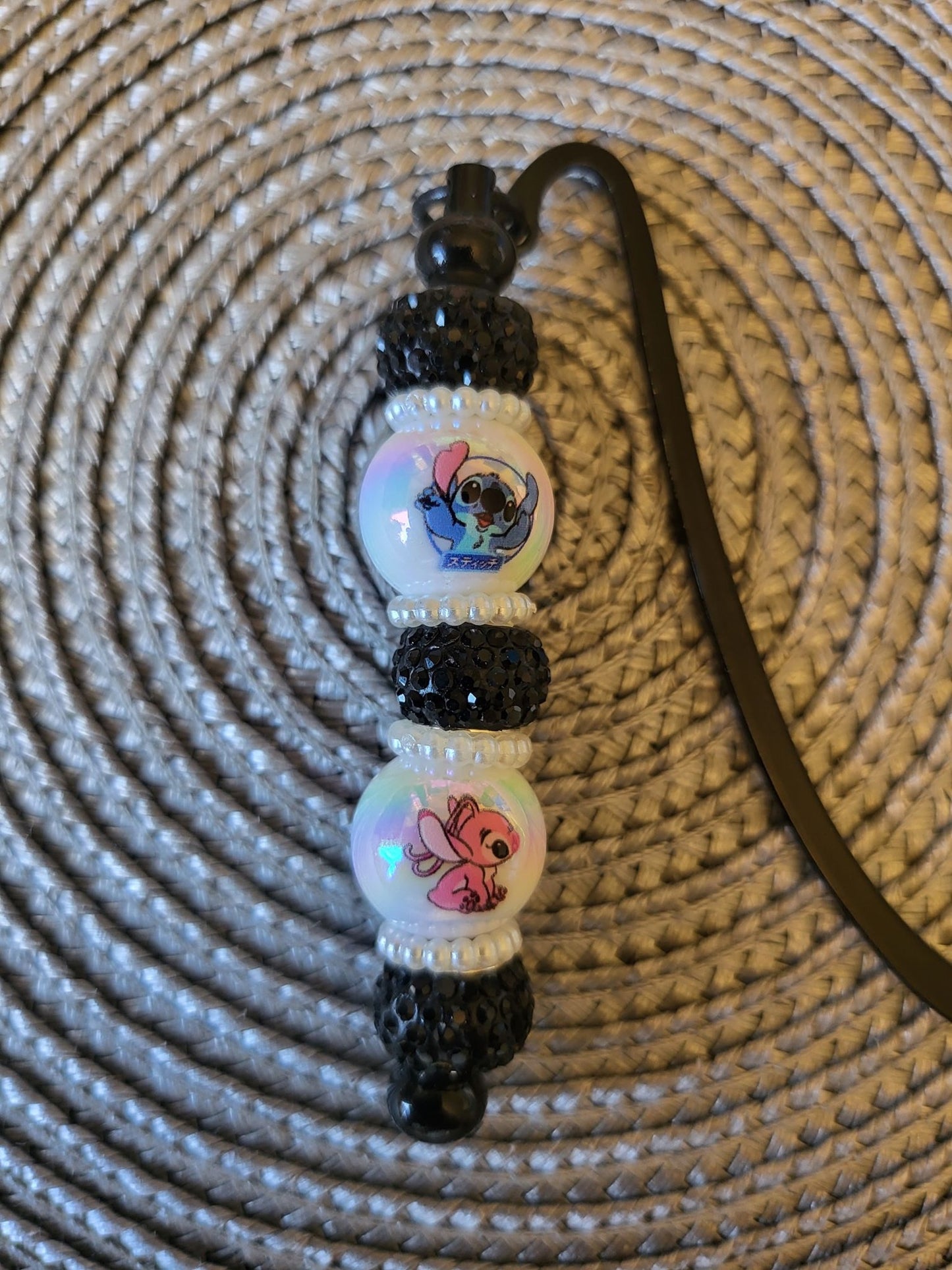 Stitch Bookmark with Black Beads