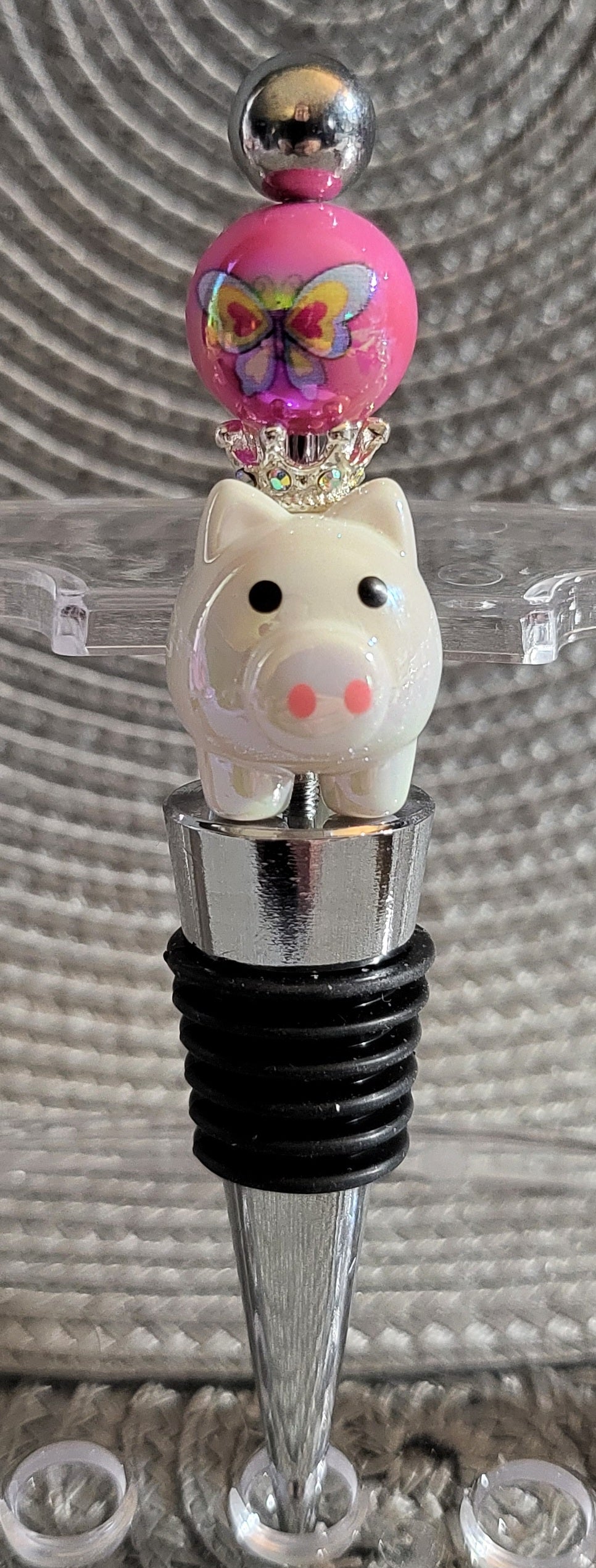 White Piggy Wine Stopper