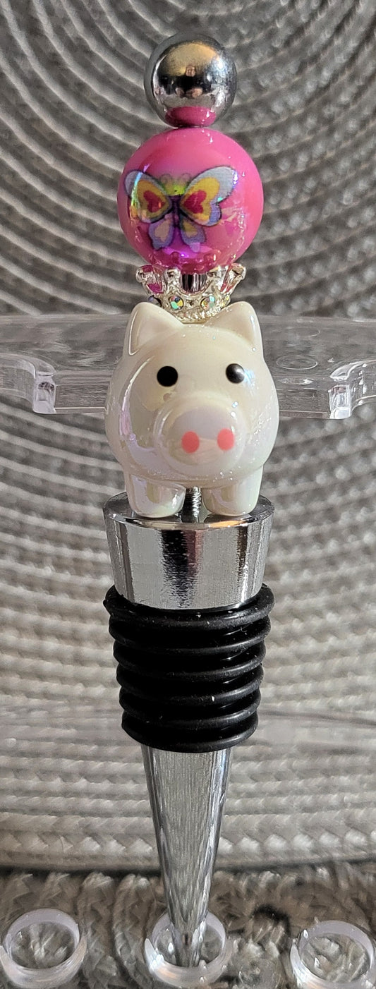 White Piggy Wine Stopper