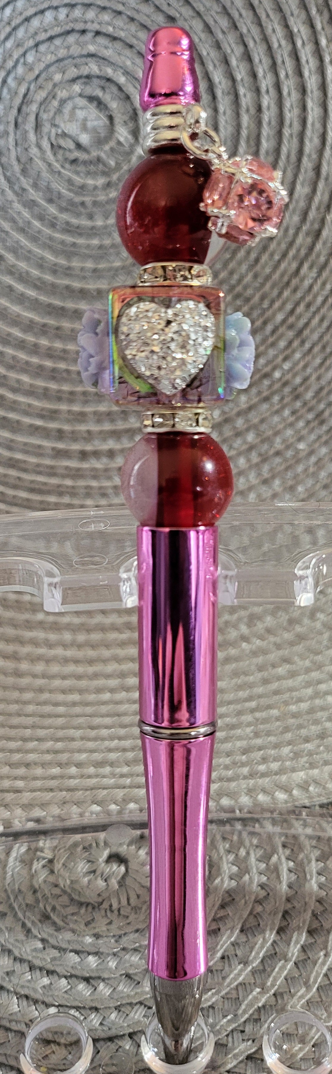 Stylo pendentif rose