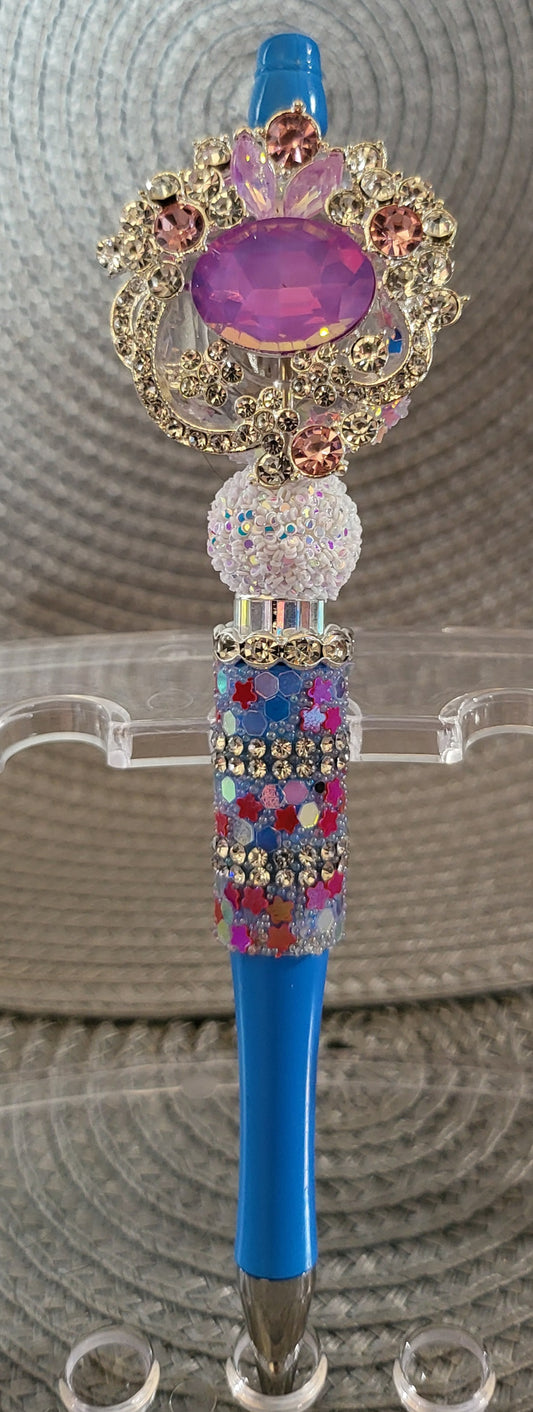 Stylo lapin en cristal violet