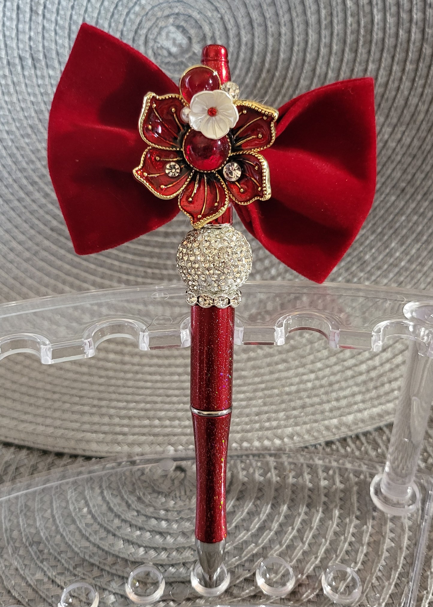 Red Lotus Flower Pen