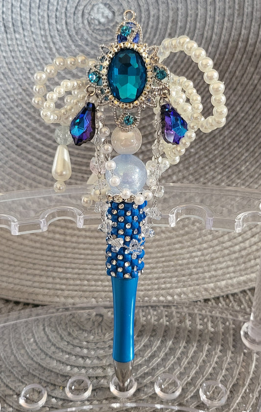 Bolígrafo con gema azul real