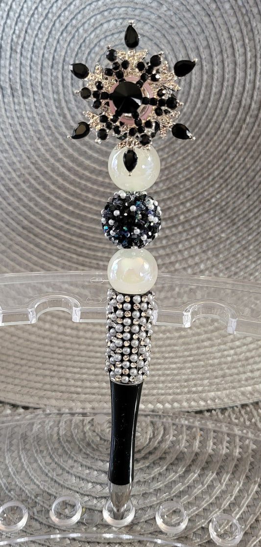 Black Spinner Snowflake Pen