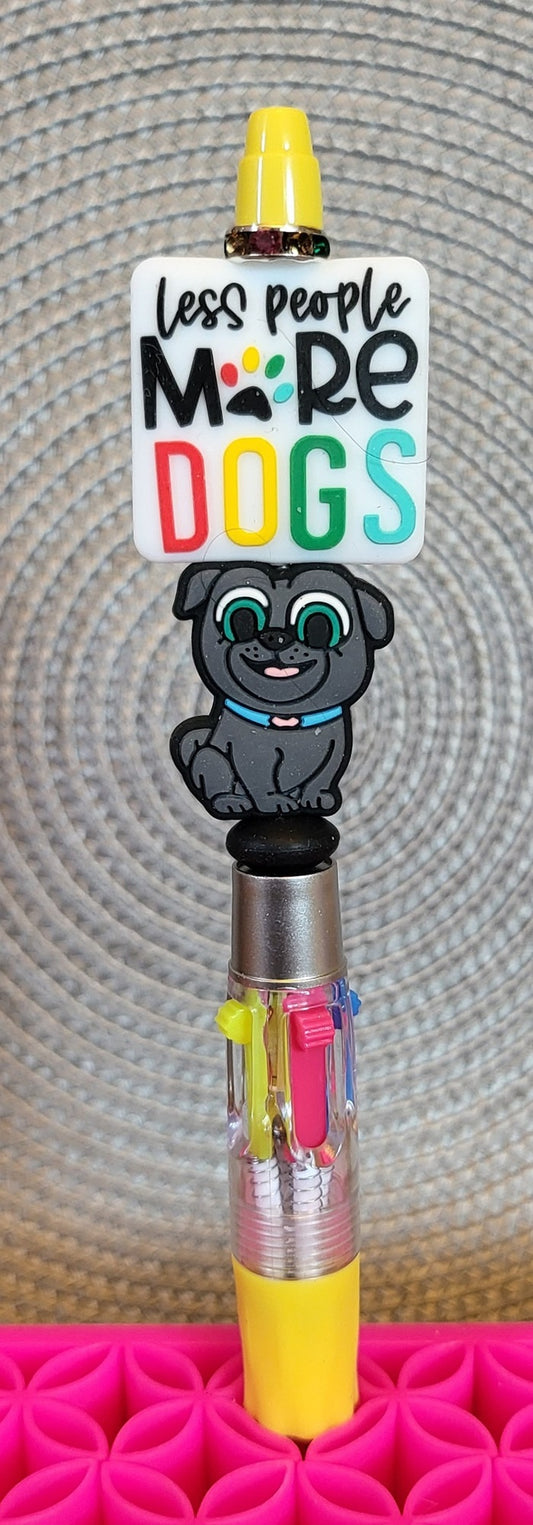 "Less People, More Dogs" Multicolor Ink Pen