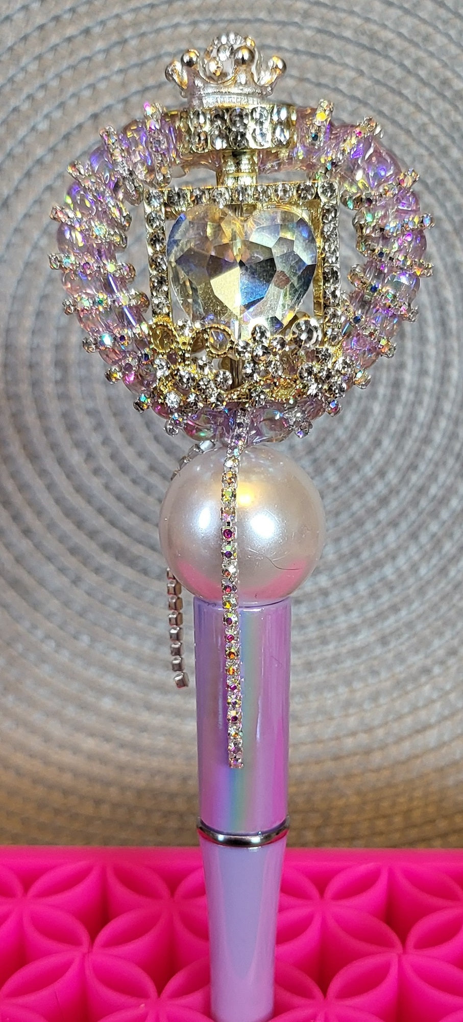 Perfume Bottle with Rhinestone Heart Frame