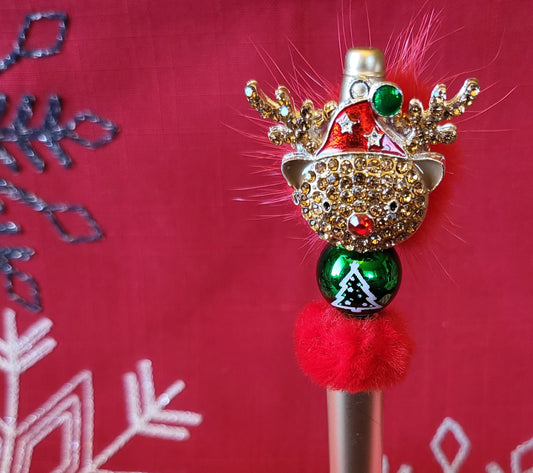 Rhinestone Rudolf Christmas Pen