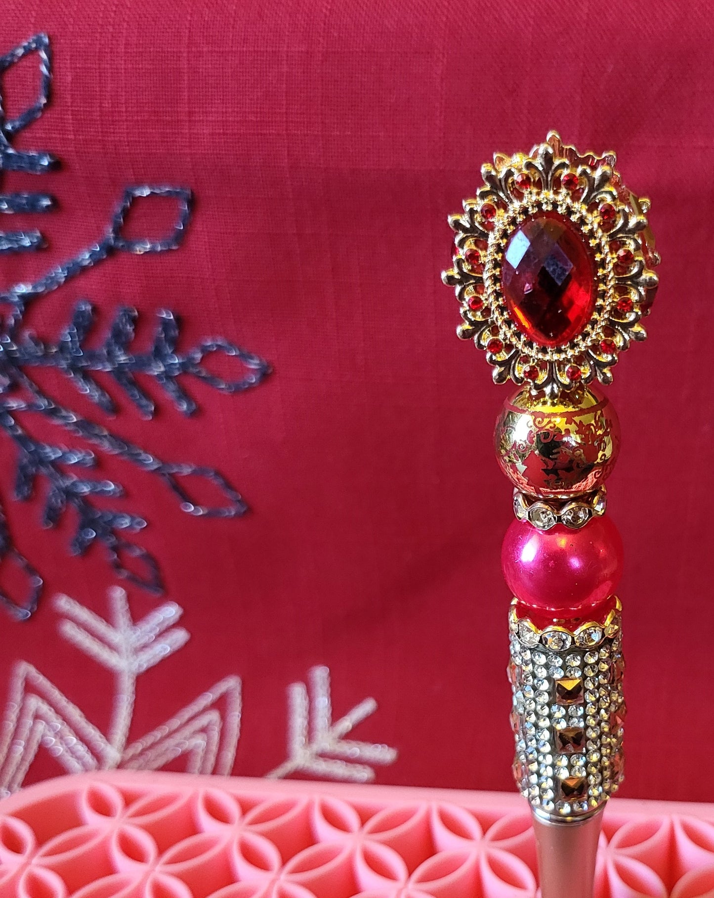 Red and Gold Christmas Pen