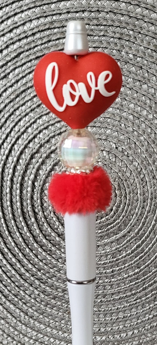 3D Silicone Heart Pen