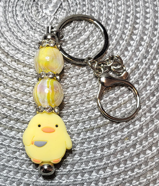 A cute Chick Holding a Knife - Keychain