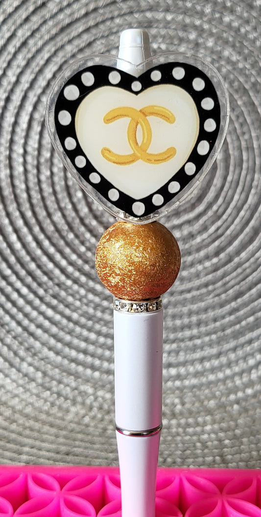 Chanel Heart Arcylic Pen