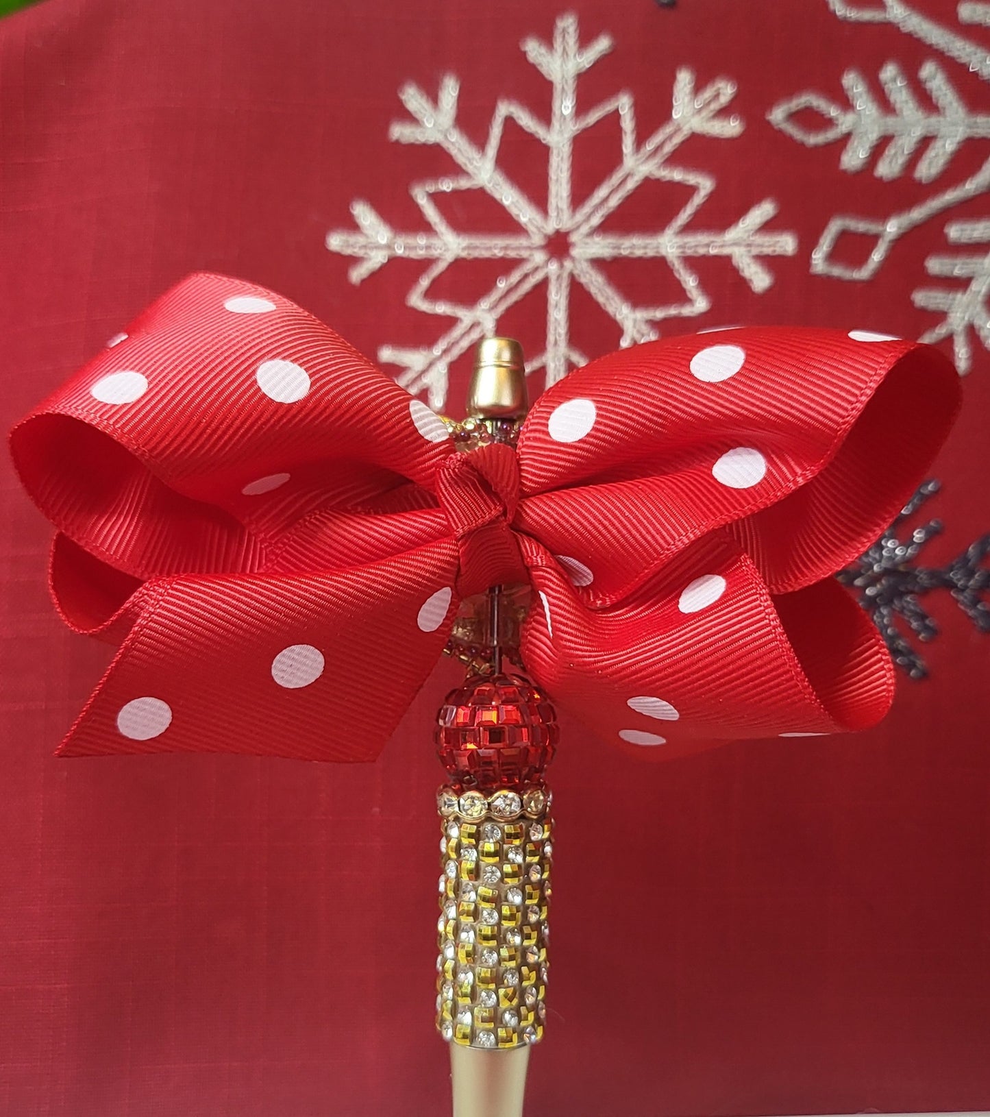 Christmas Rhinestone Bells with Large Bow
