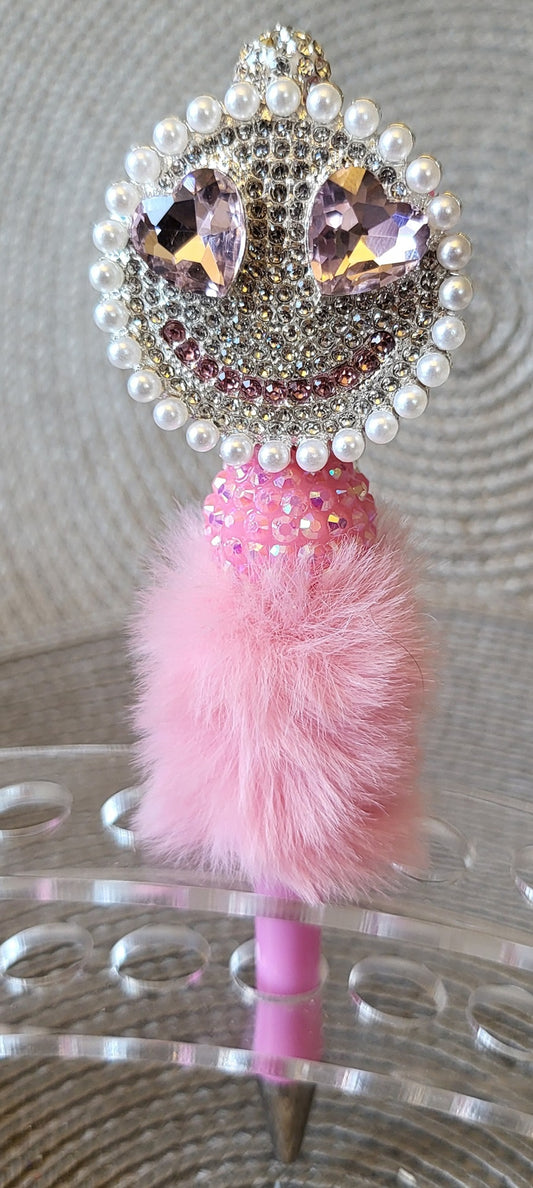 Rhinestone Happy Face Pen