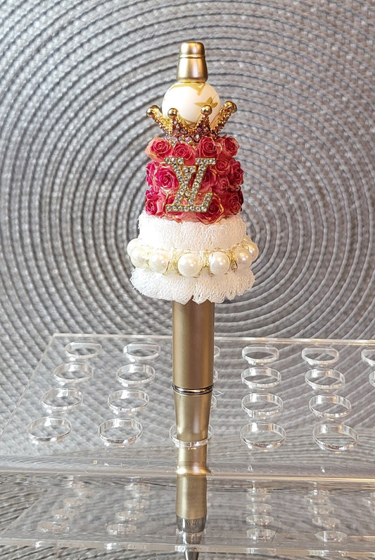 Louis Vuitton LV Burgandy Roses Cake Pen