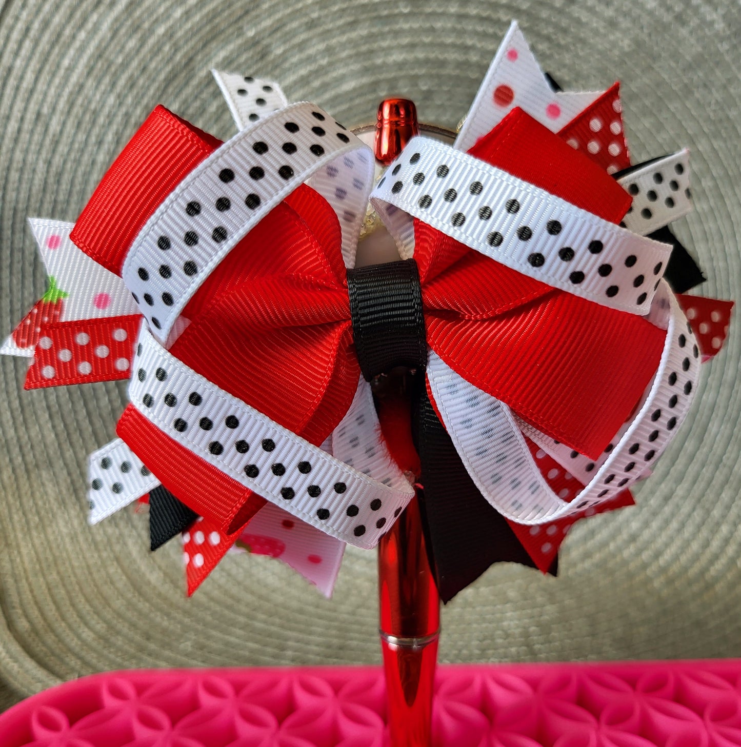 Cute Bear Mirror with a Large Colorful Bow