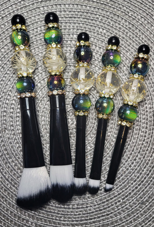Snake Skin Beaded Makeup Brush Set.