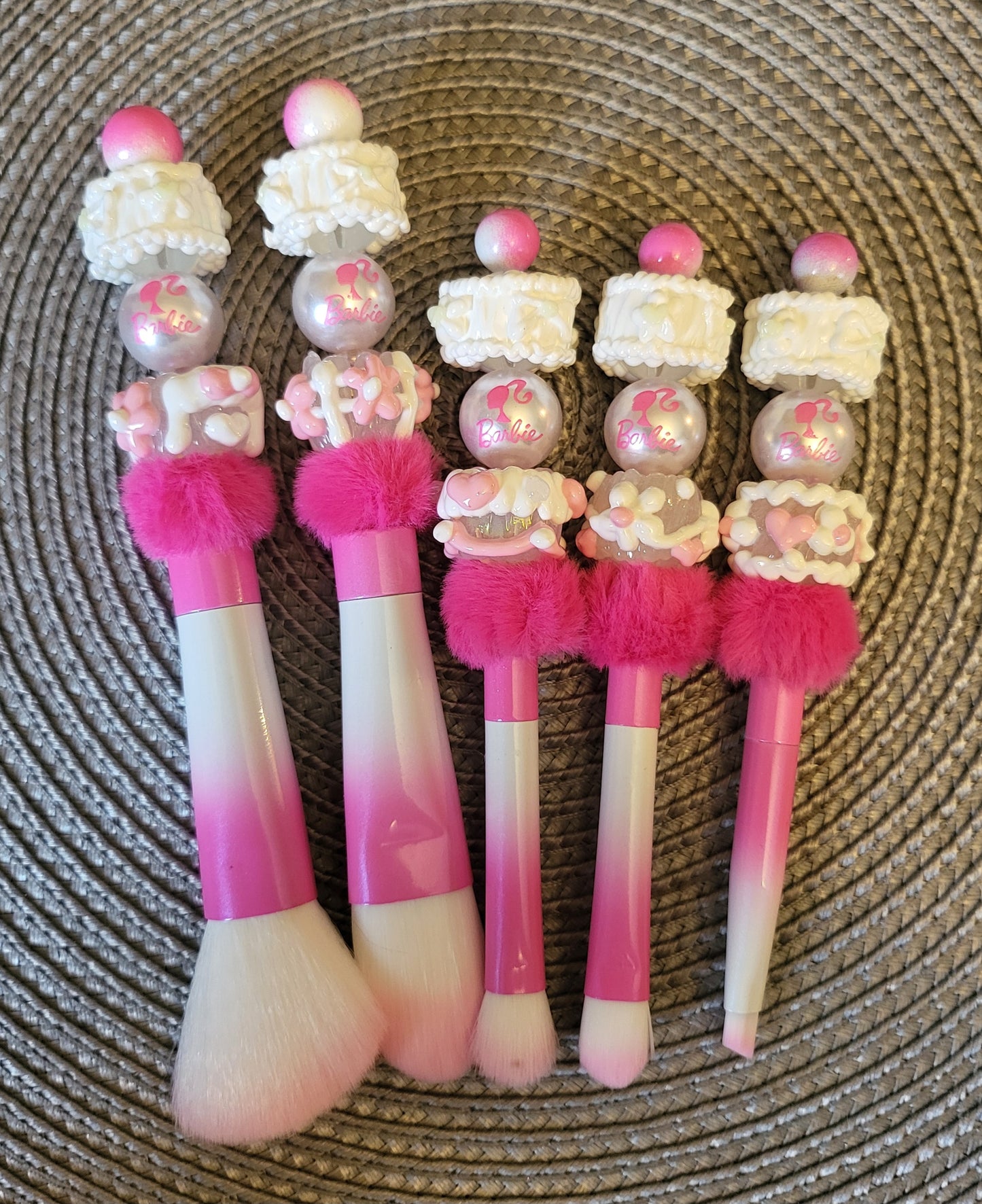 Hot Pink Barbie Makeup Brush Set