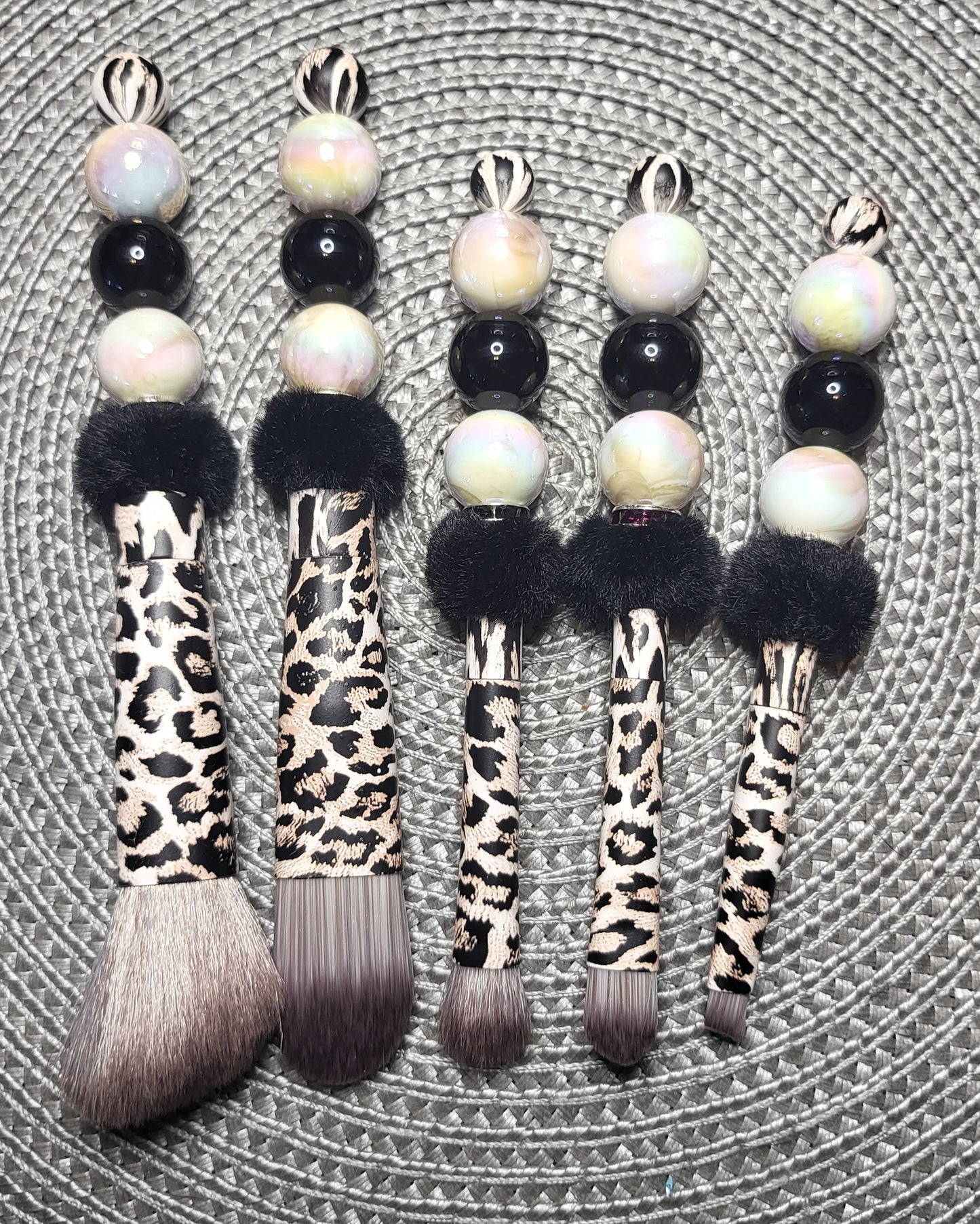 Classic Leopard Makeup Brush Set