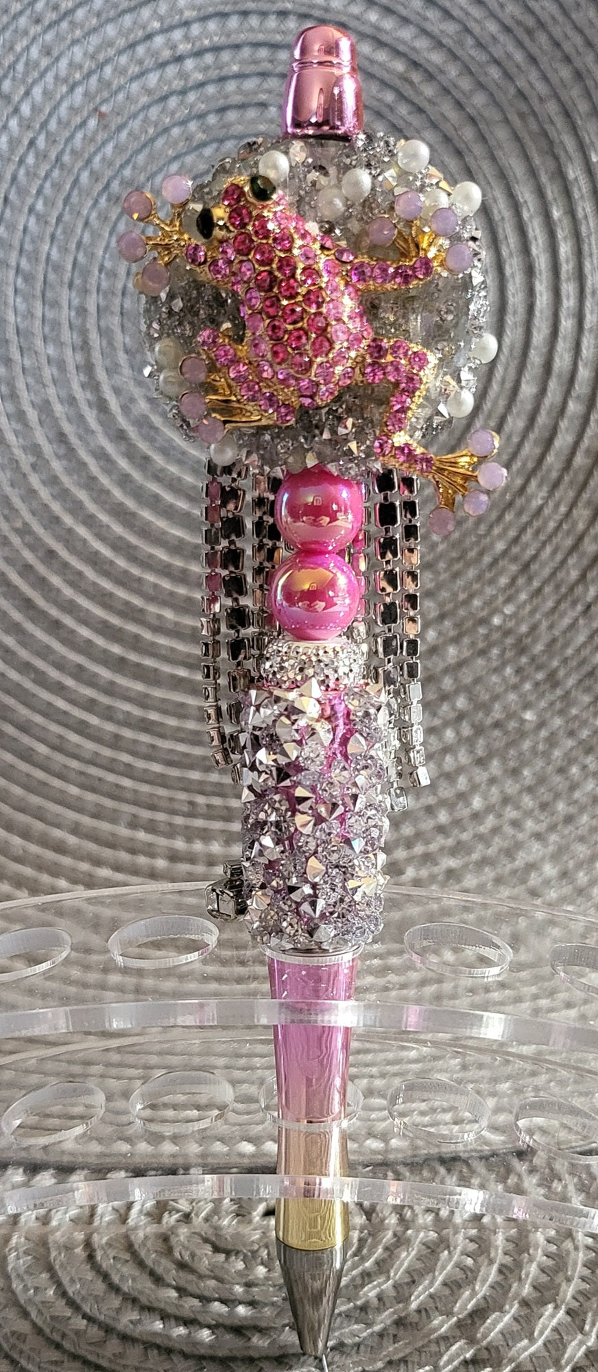 Cute Pink Rhinestone Frog