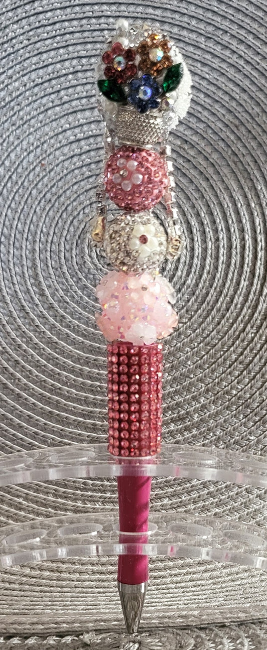 Crystal Flower Pot Pen