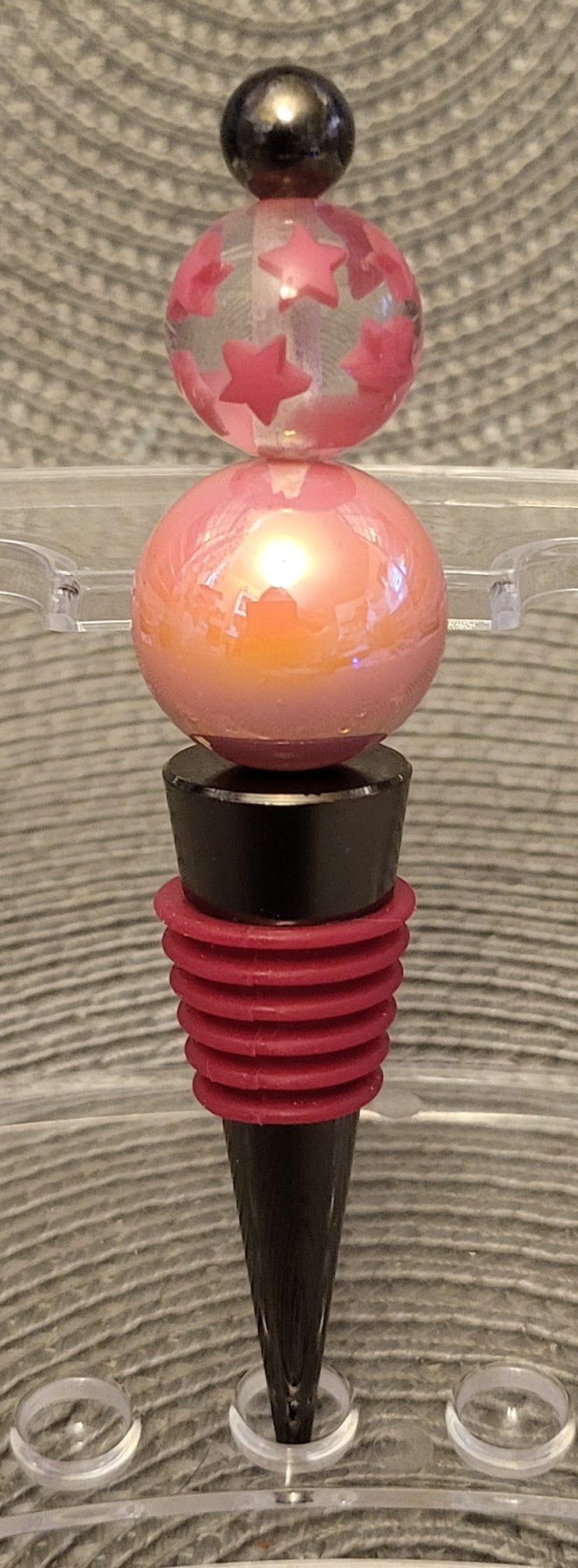 Pink Stars Wine Stopper