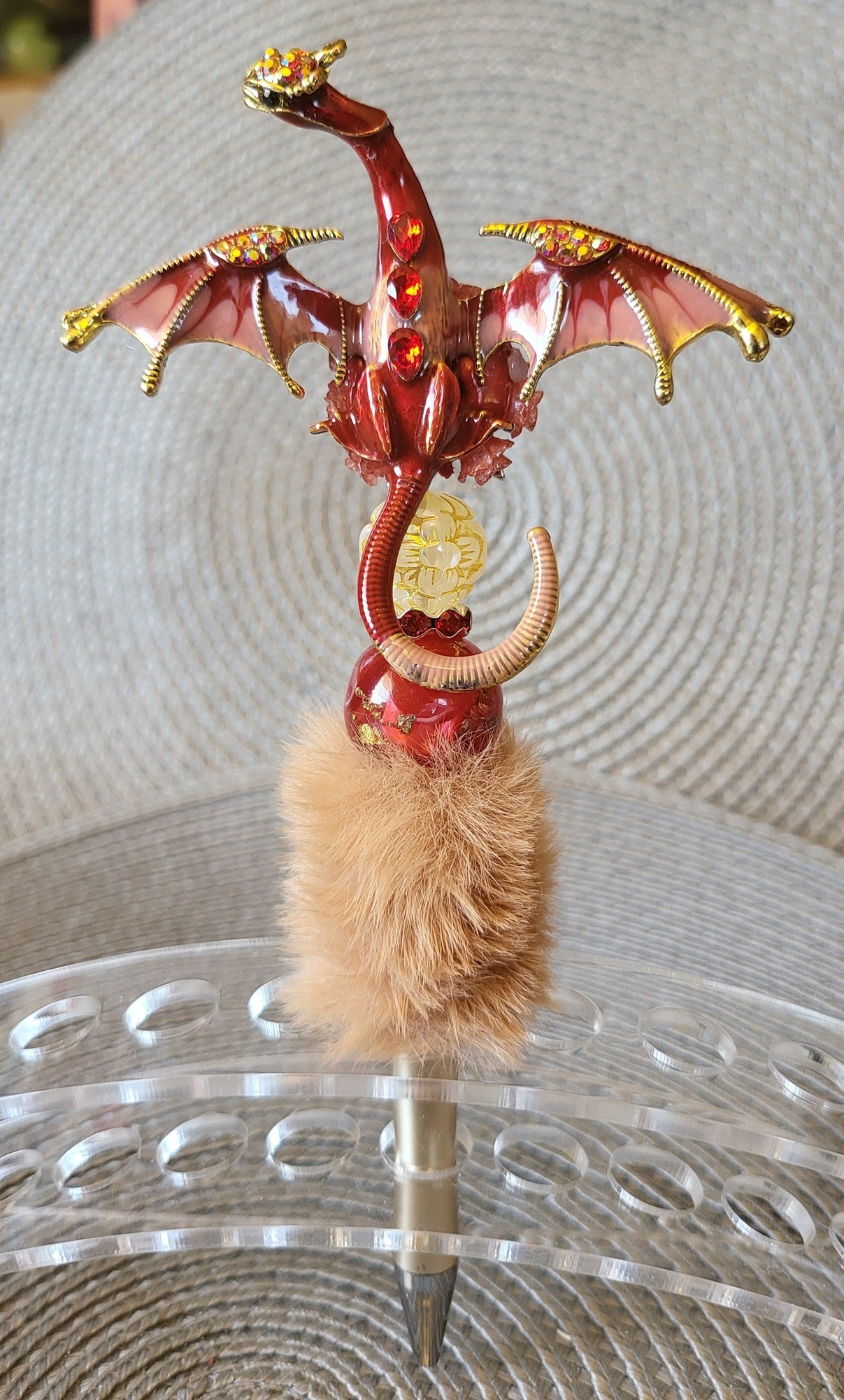 Red Dragon on PomPom Pen