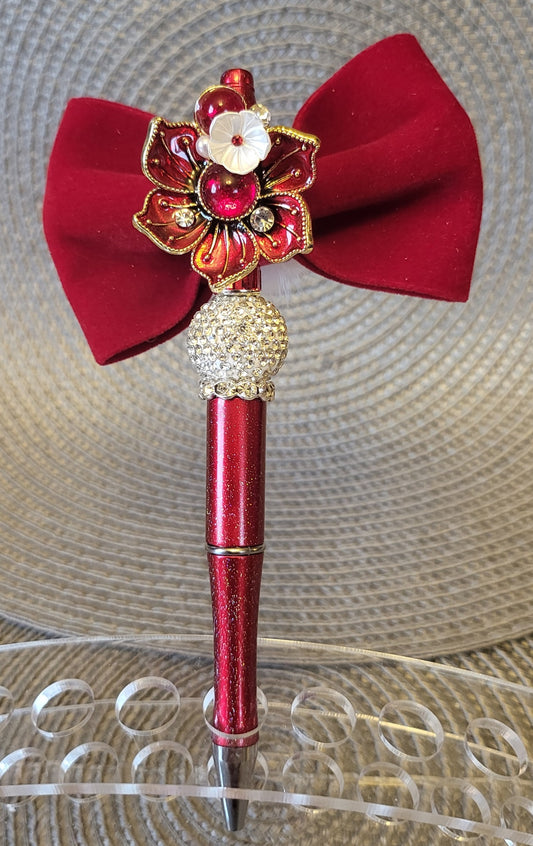 Lotus Flower with Velvet Bow Pen