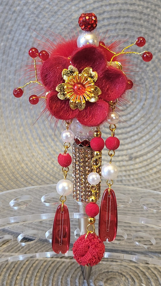 Red Lotus Flower Pen
