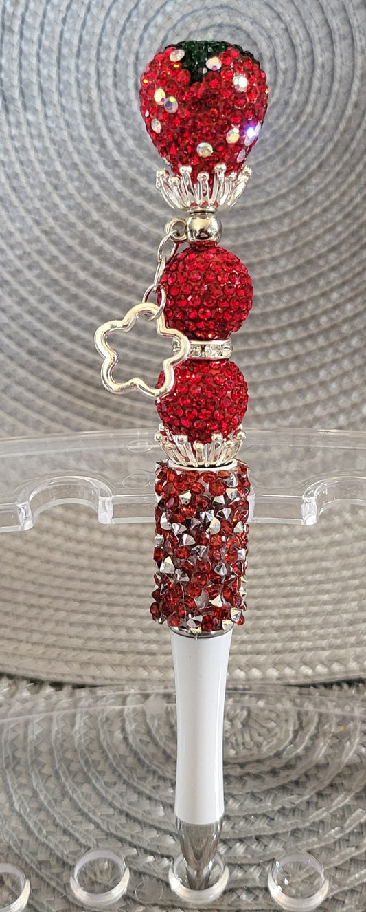 Strawberry Rhinestone Pen